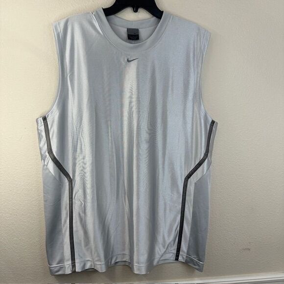 Vintage Nike Men's Basketball Style Tank Silver Size XL NWT CENTER SWOOSH - Picture 1 of 6